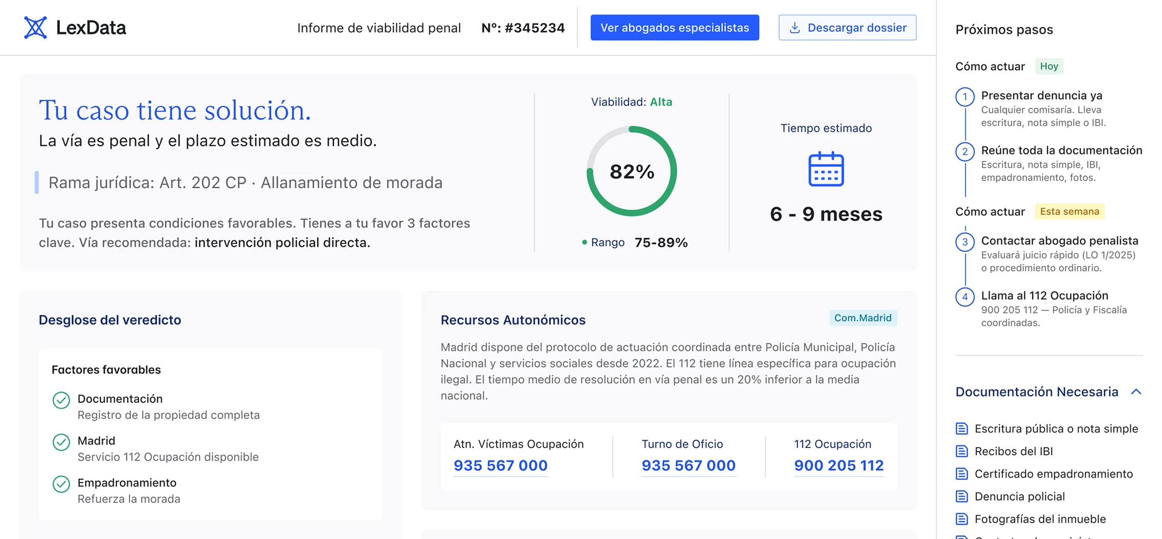 Factores que influyen en el coste total de un caso de ocupación ilegal